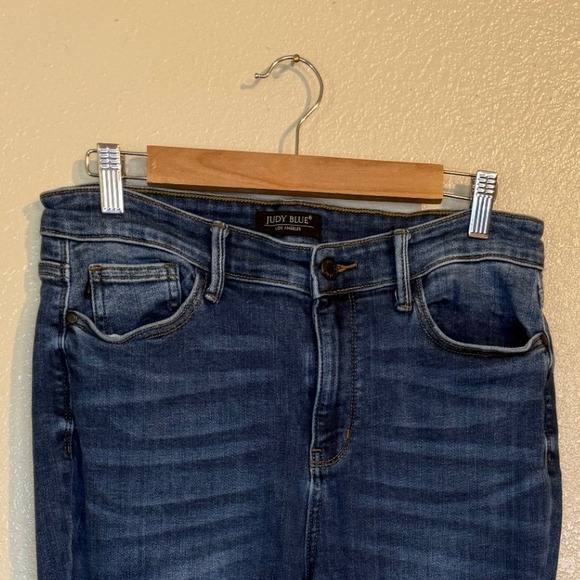 Judy Blue Jeans Women 13 Bootcut Dark Wash Frayed Hem Style High Rise JB82550DK - Picture 2 of 10